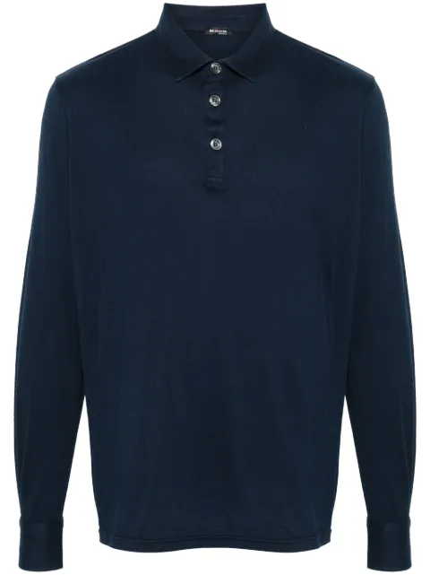 Kiton long-sleeve jersey polo shirt