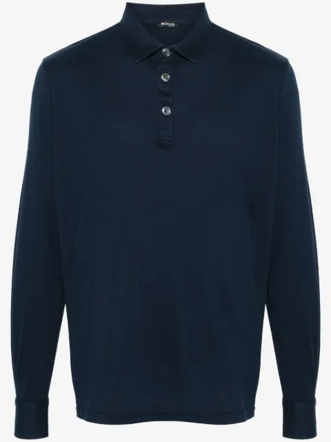 Kiton long-sleeve jersey polo shirt