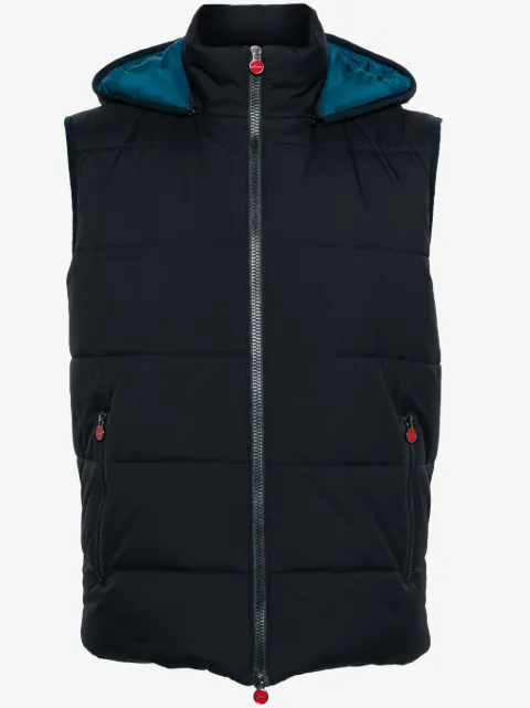 Kiton chaleco con capucha y cierre
