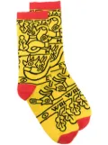 Walter Van Beirendonck New Eyes patterned socks - Yellow
