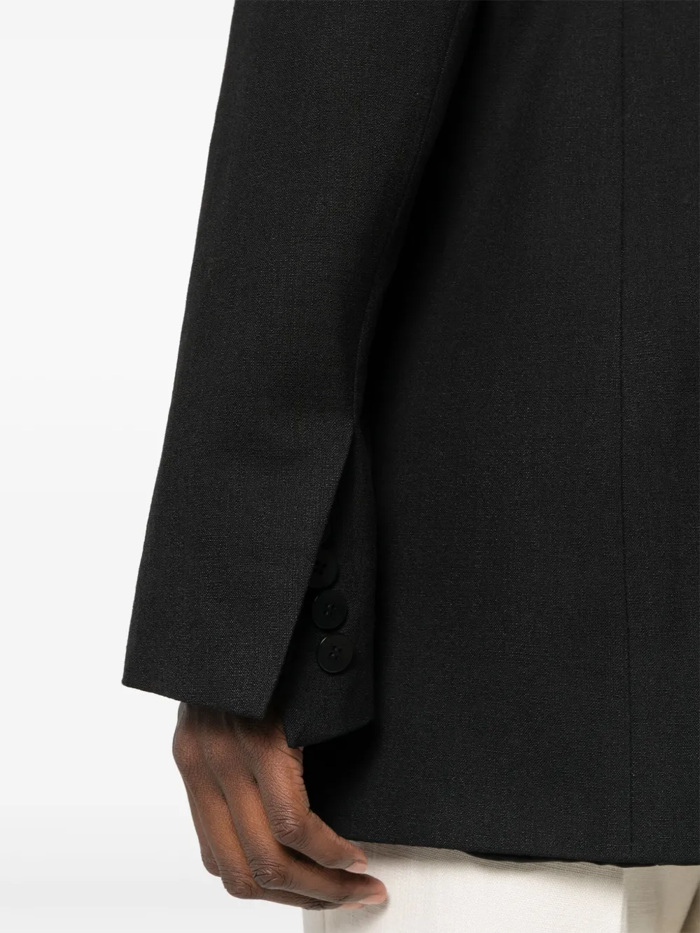 Shop Aeron Flambe Notch-lapels Blazer In Black