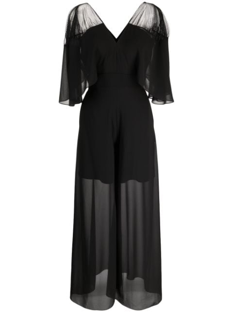 Saiid Kobeisy V-neck semi-sheer jumpsuit