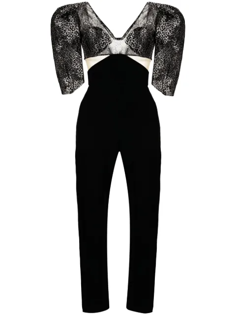 Saiid Kobeisy Mikado panelled crepe jumpsuit