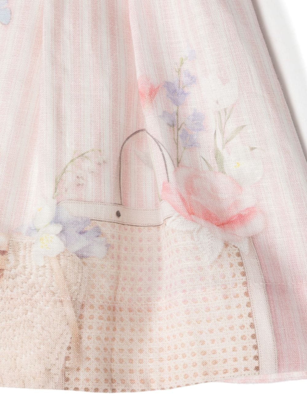 Shop Lapin House Striped Linen Dress In Pink