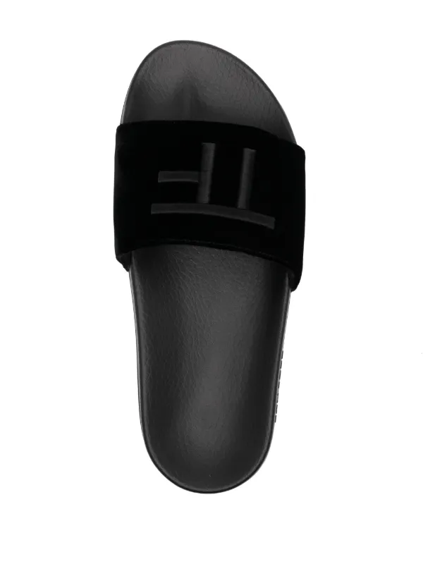 Fendi logo velvet slides 2025