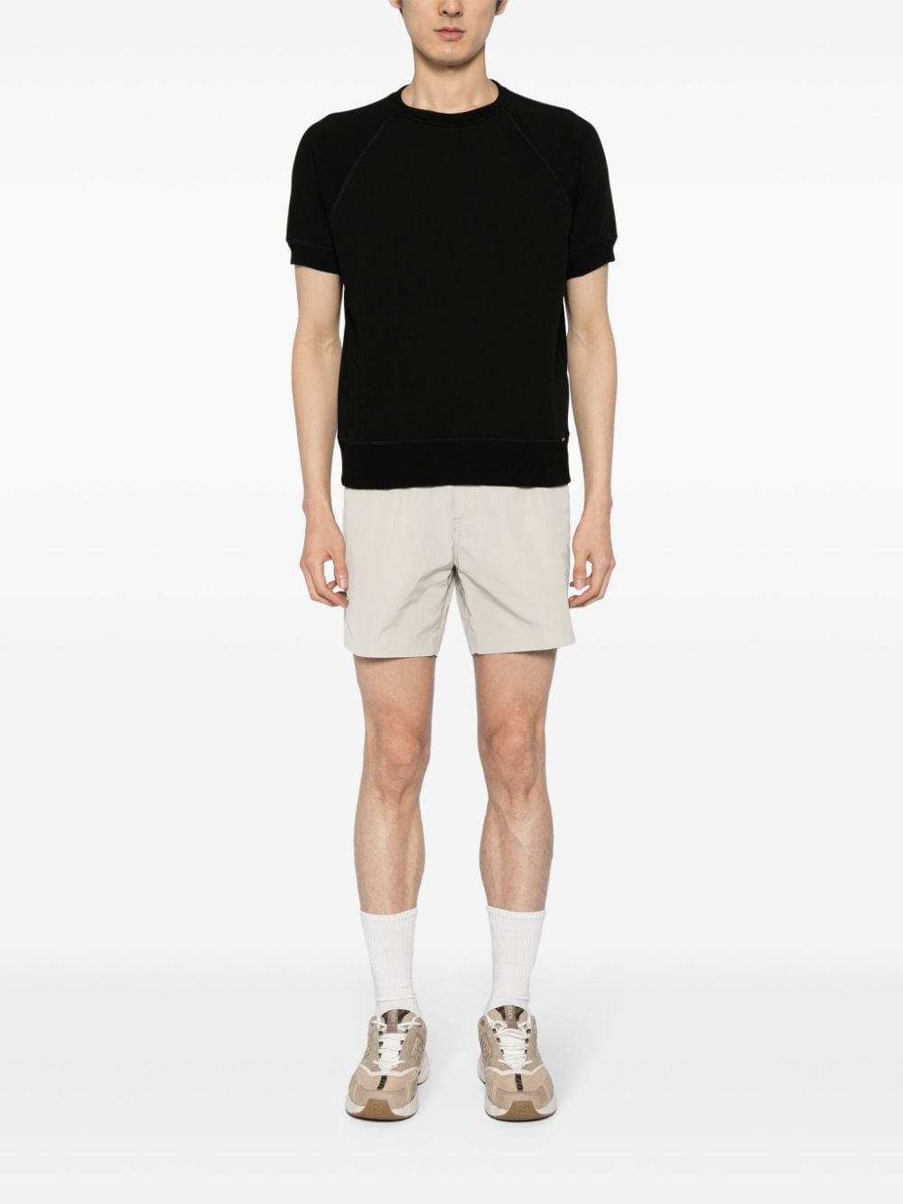 Shop Tom Ford Short-sleeve Cotton Sweatshirt In Black