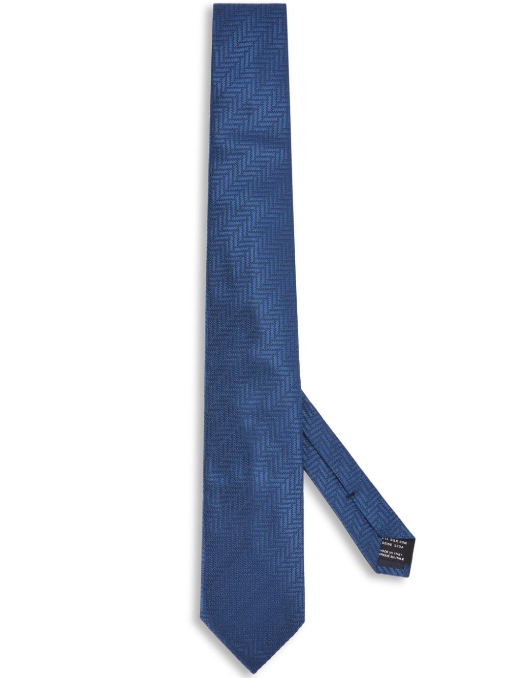 Tom Ford Chevron-jacquard Silk Tie In Blue