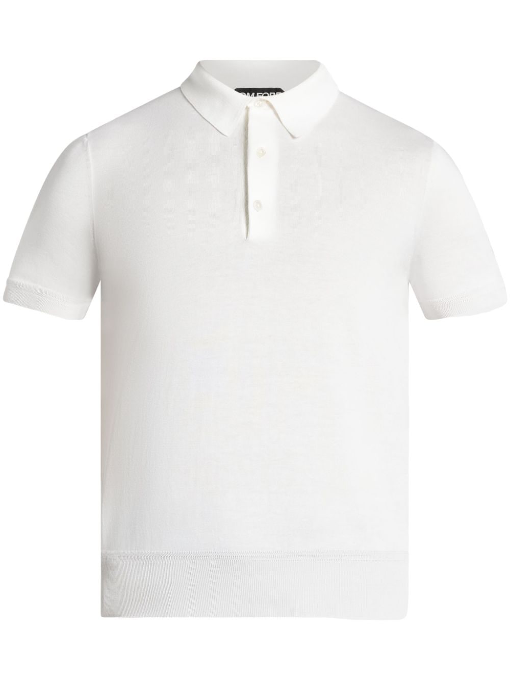 Tom Ford Fine-knit Cotton Polo Shirt In White