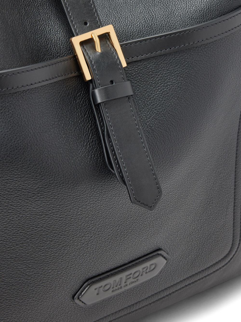 Shop Tom Ford Leather Tote Bag In Black