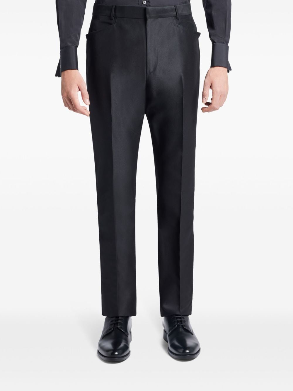 Shop Tom Ford Straight-leg Tailored Trousers In Black