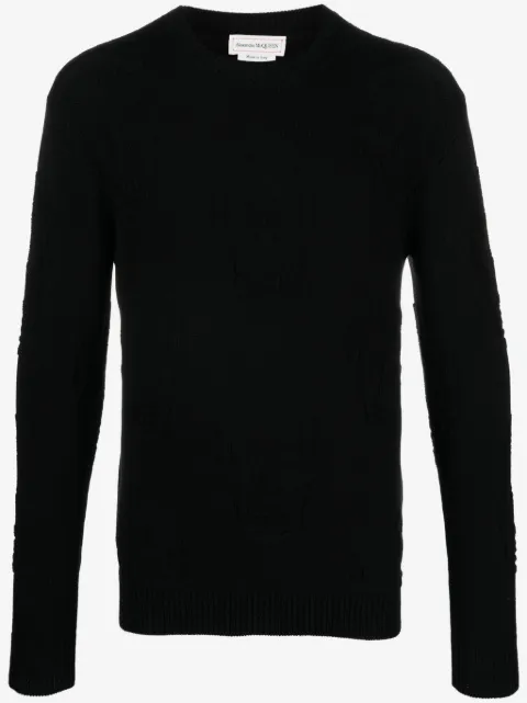 Alexander McQueen Skull-jacquard cotton jumper