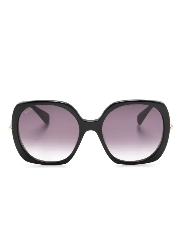 Max Mara Eyewear Occhiali Da Sole Oversize Con Stampa Nero