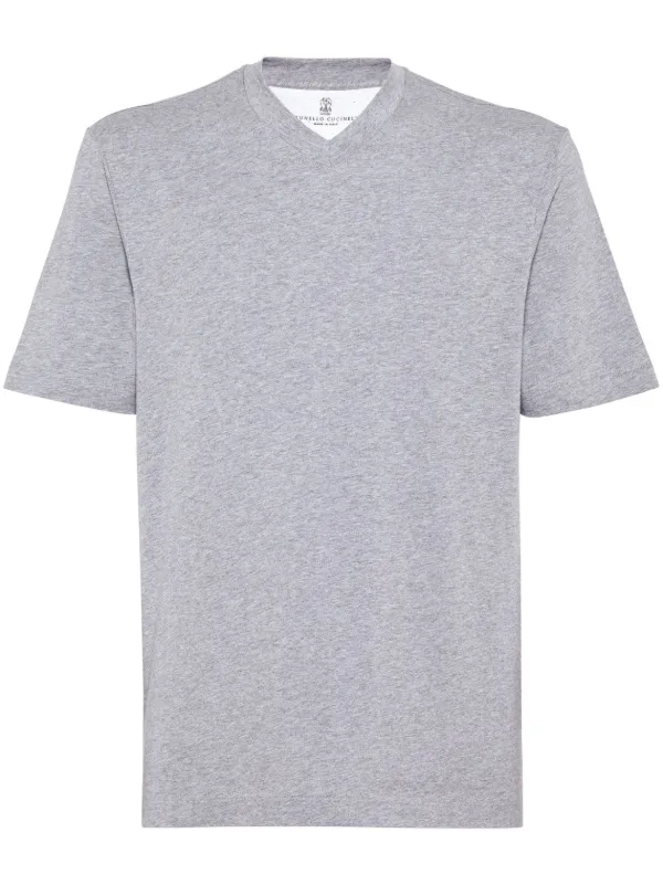 美品 Brunello Cucinelli グレー Vネック トップス L