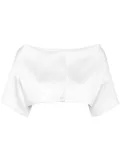P.A.R.O.S.H. drop-shoulder cropped jacket - White