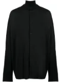 Transit band-collar cotton shirt - Black