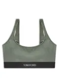 TOM FORD logo-print scoop-neck bra - Green