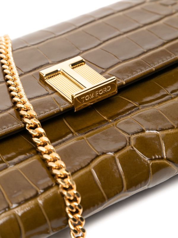 TOM FORD crocodile-embossed Leather Clutch Bag - Farfetch