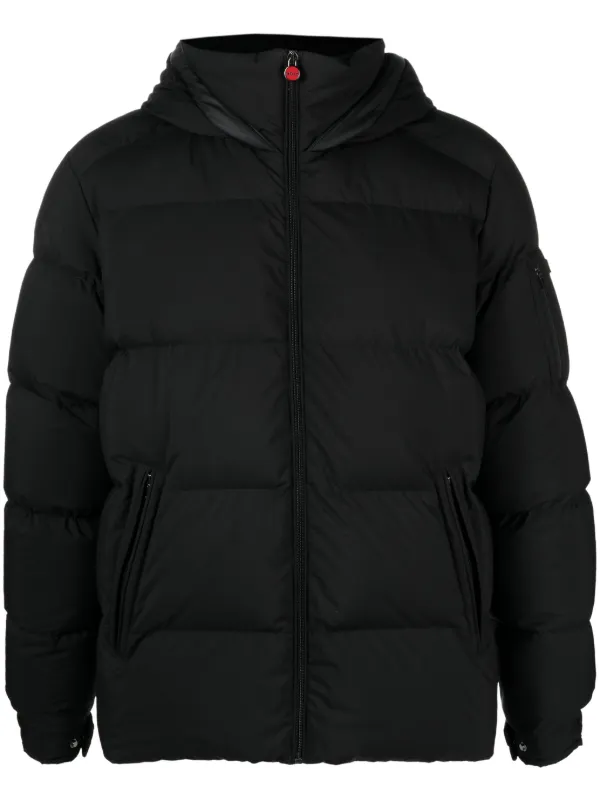 Kiton Logo-patch Quilted Hooded Jacket in Black