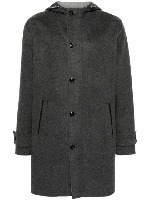 Kiton button-up hooded jacket