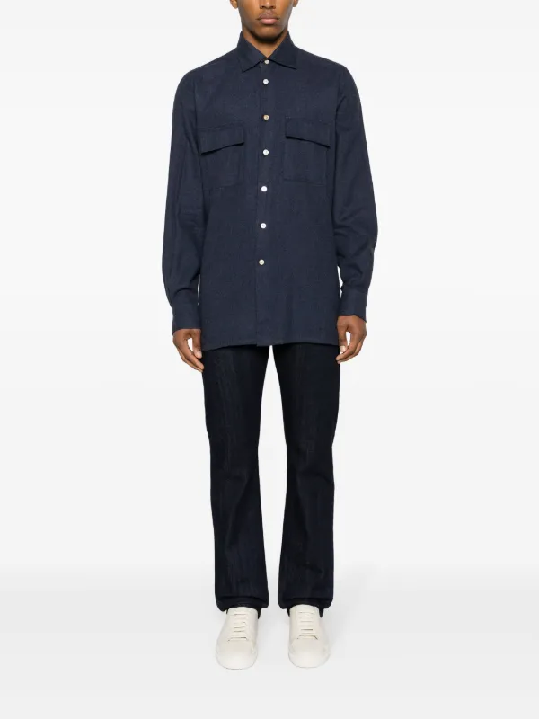 Kiton コットン シャツ | ブルー | FARFETCH JP