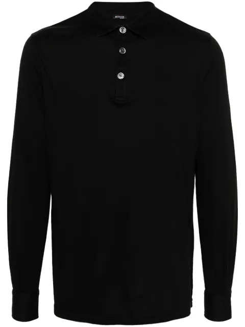 Kiton long-sleeve jersey polo shirt