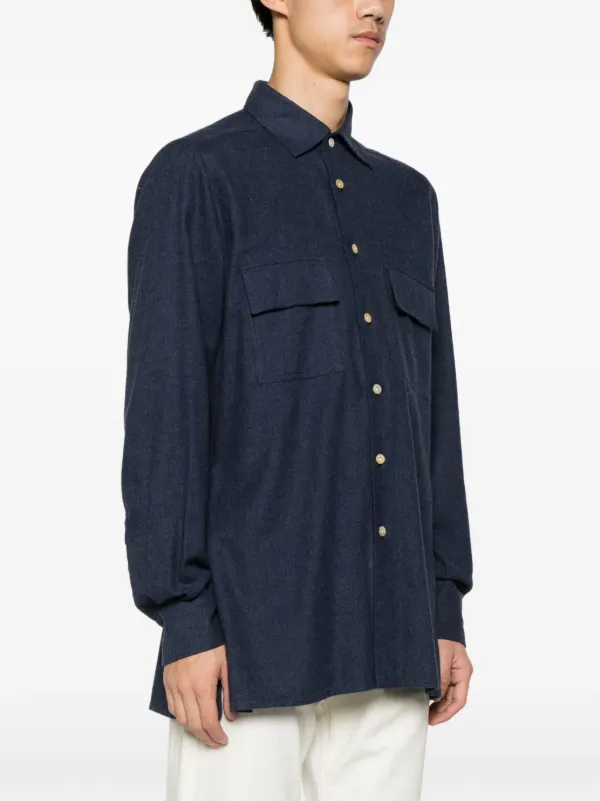 Kiton コットン シャツ | ブルー | FARFETCH JP