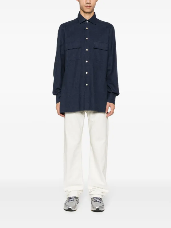 Kiton コットン シャツ | ブルー | FARFETCH JP