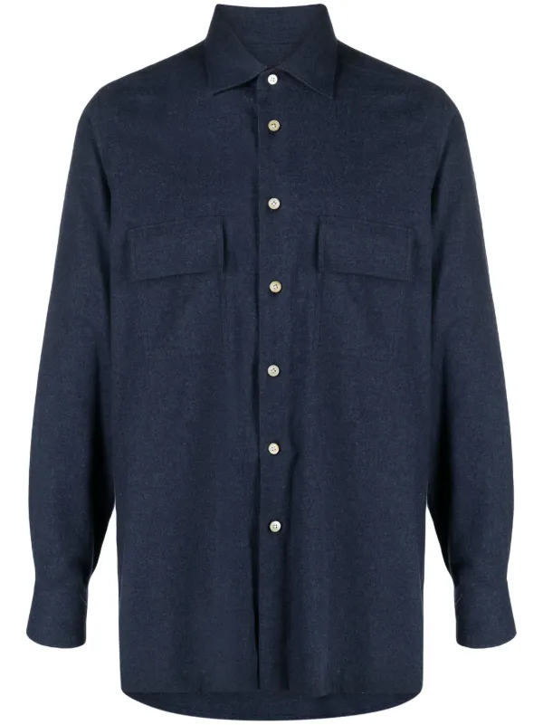 Kiton コットン シャツ | ブルー | FARFETCH JP