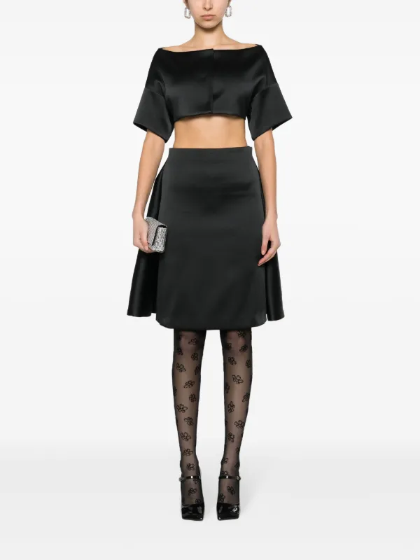 ワンピース PAROSH Women Mid Skirts D731616PPOP 013 NERO Black P.A.R.O.S.H. Layered Detail Midi Skirt | Black | FARFETCH