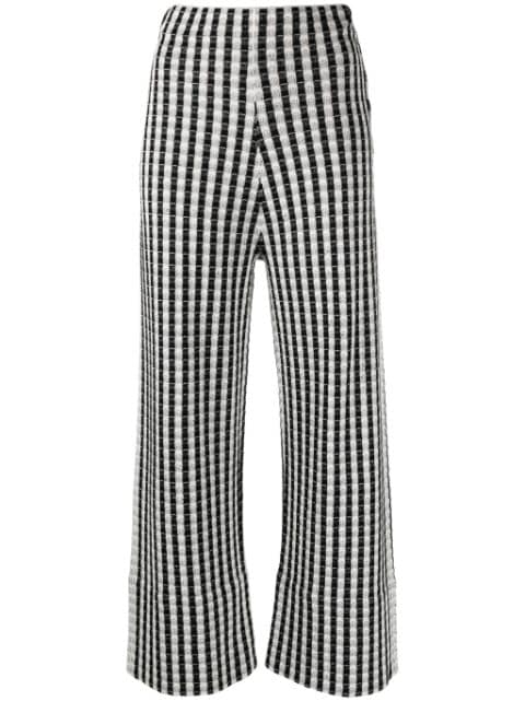 AERON checked knitted cotton trousers