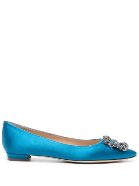 Manolo Blahnik Hangisi Flat embellished ballerina shoes Women