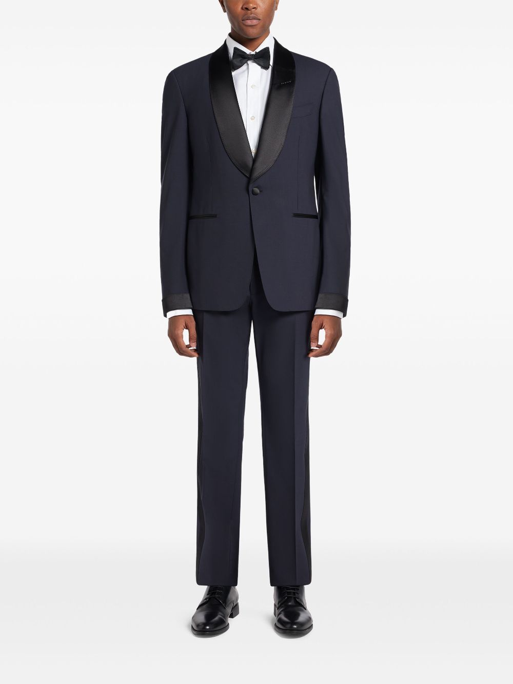 TOM FORD satin-trim suit - Blue