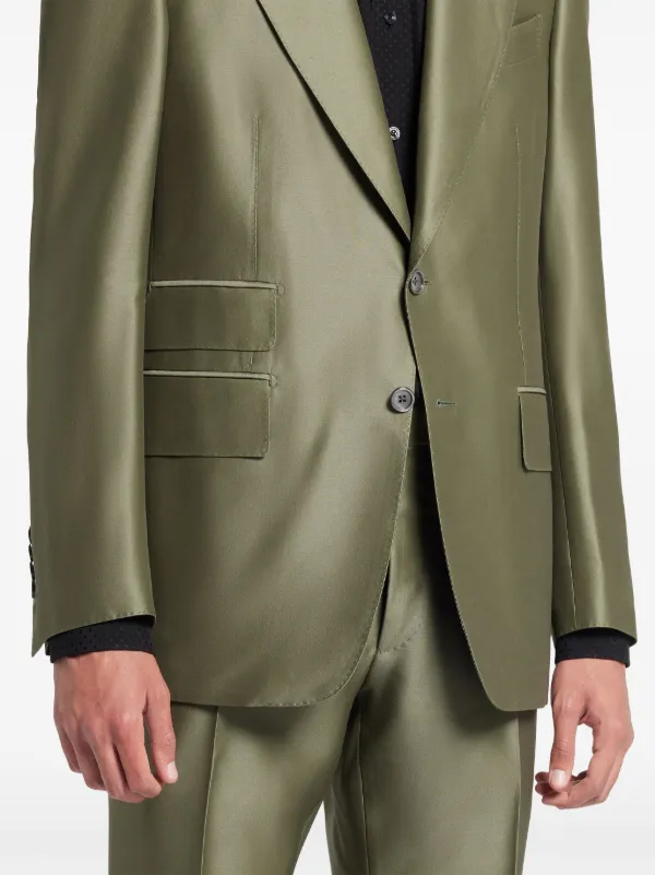 TOM FORD single-breasted straight-leg Suit | Green | FARFETCH
