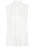 P.A.R.O.S.H. lace-panelling sleveless blouse - White