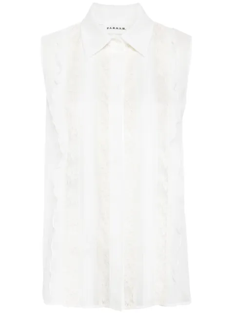 P.A.R.O.S.H. lace-panelling sleveless blouse