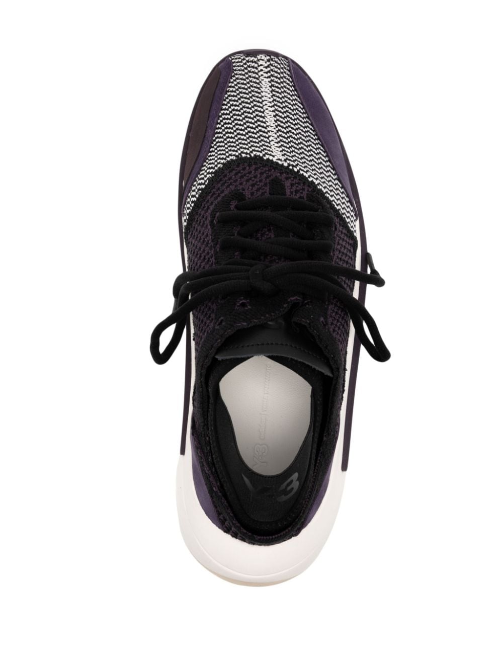 Shop Y-3 Qisan Knitted Low-top Sneakers In 黑色