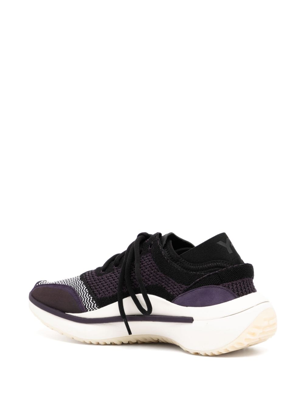 Shop Y-3 Qisan Knitted Low-top Sneakers In 黑色