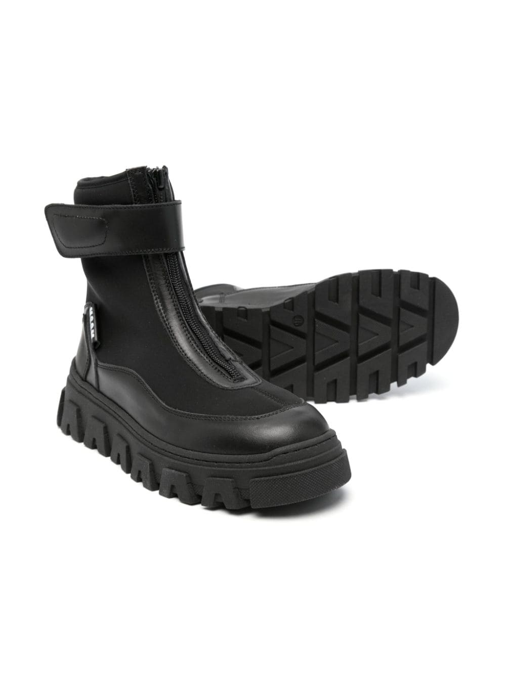 Shop Msgm Zip-fastening Panelled Boots In Black