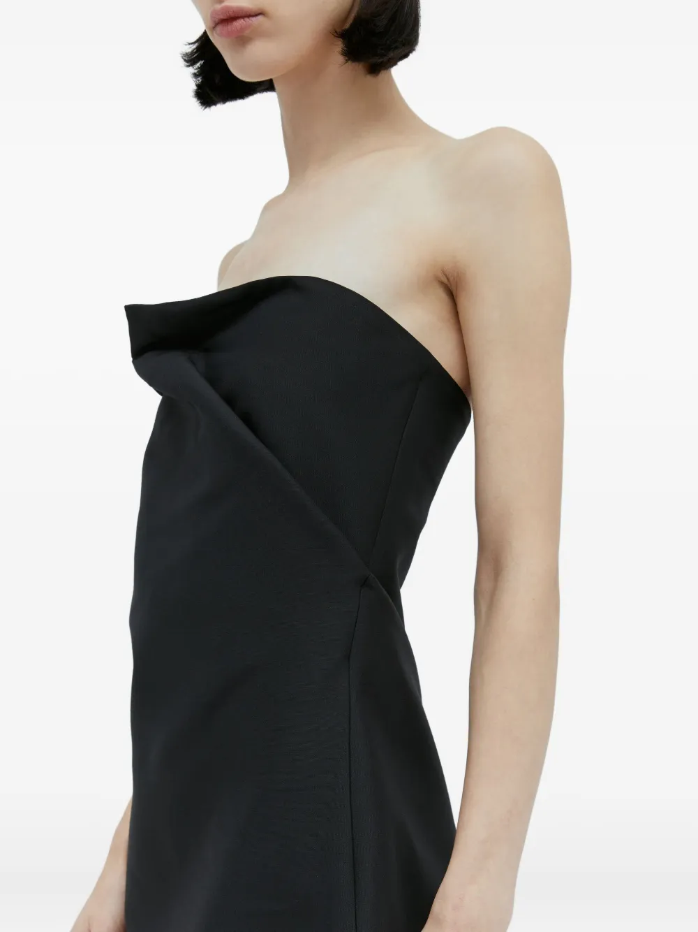 The Row Bardon Draped Strapless Gown In Black