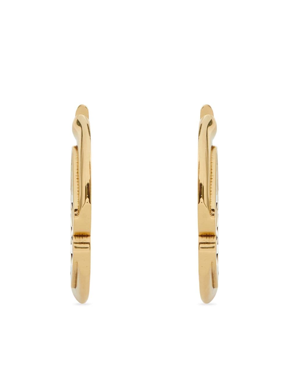 Shop Alexander Mcqueen Seal Logo-motif Hoop Earrings In Gold