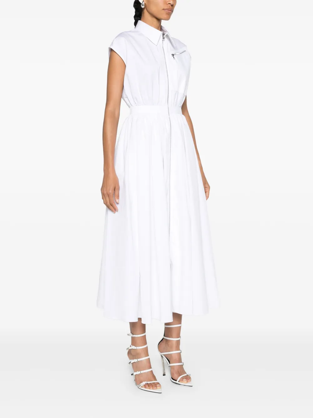 Alexander McQueen Blousejurk met ceintuur Wit