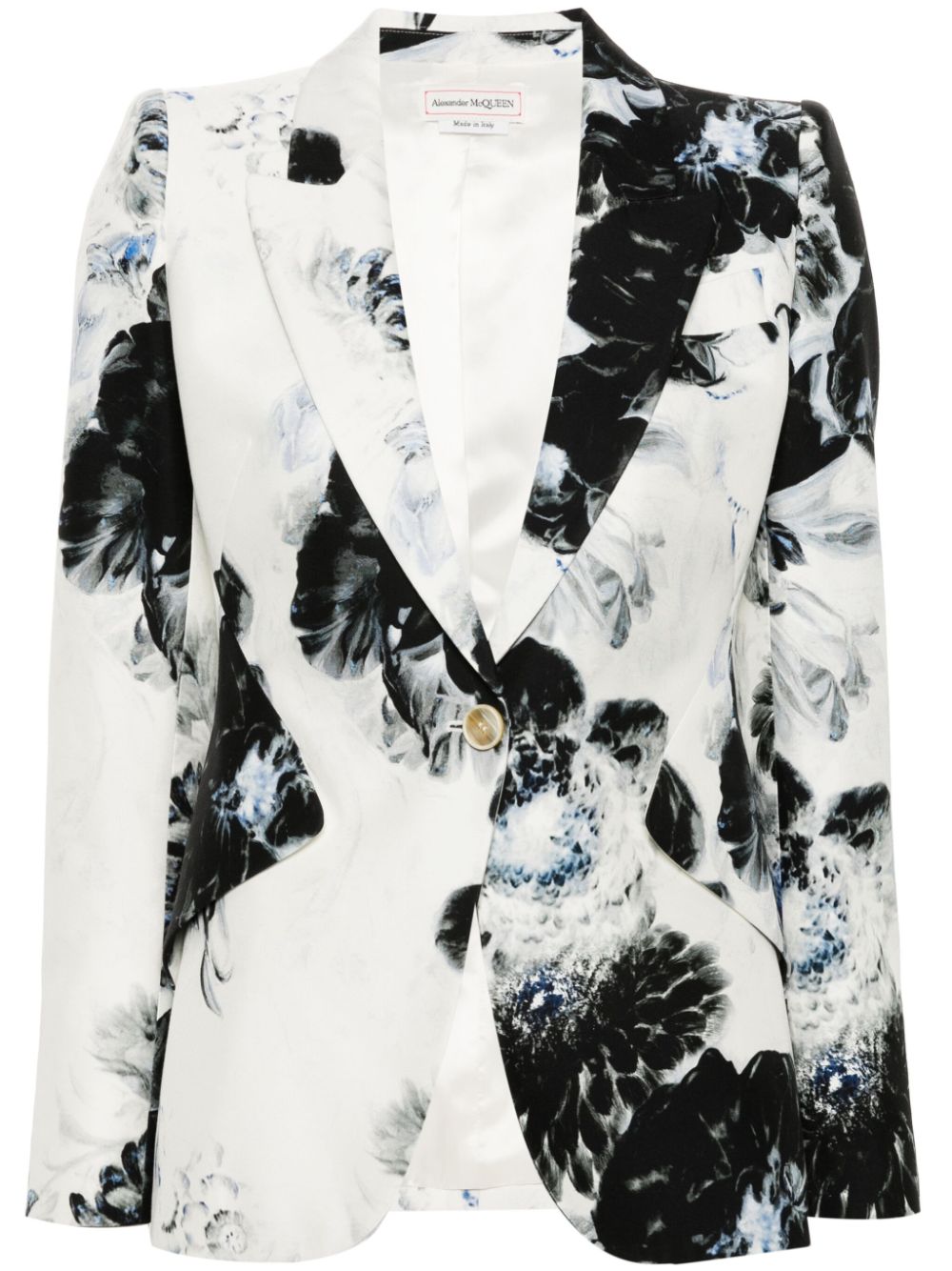 Chiaroscuro-print single-breasted blazer