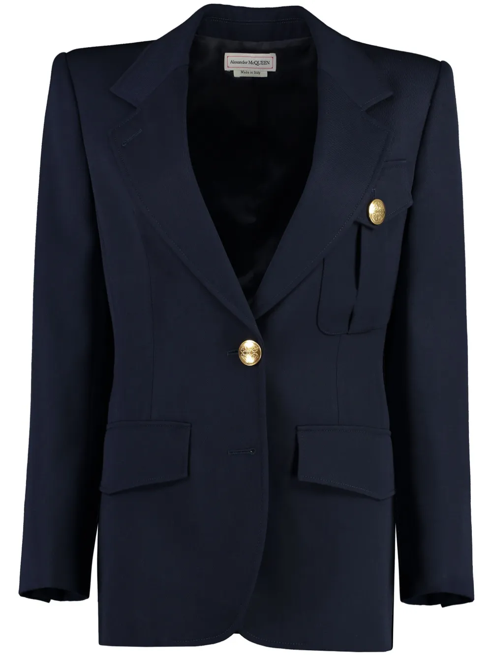 Alexander McQueen Military single-breasted blazer | Blue | Image 1