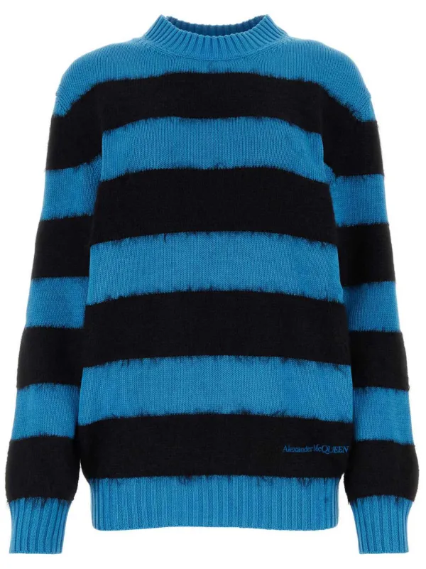 Blue and black striped jumper outlet