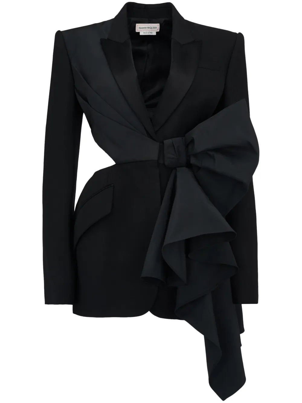 Alexander McQueen Blazer verfraaid met strik Zwart