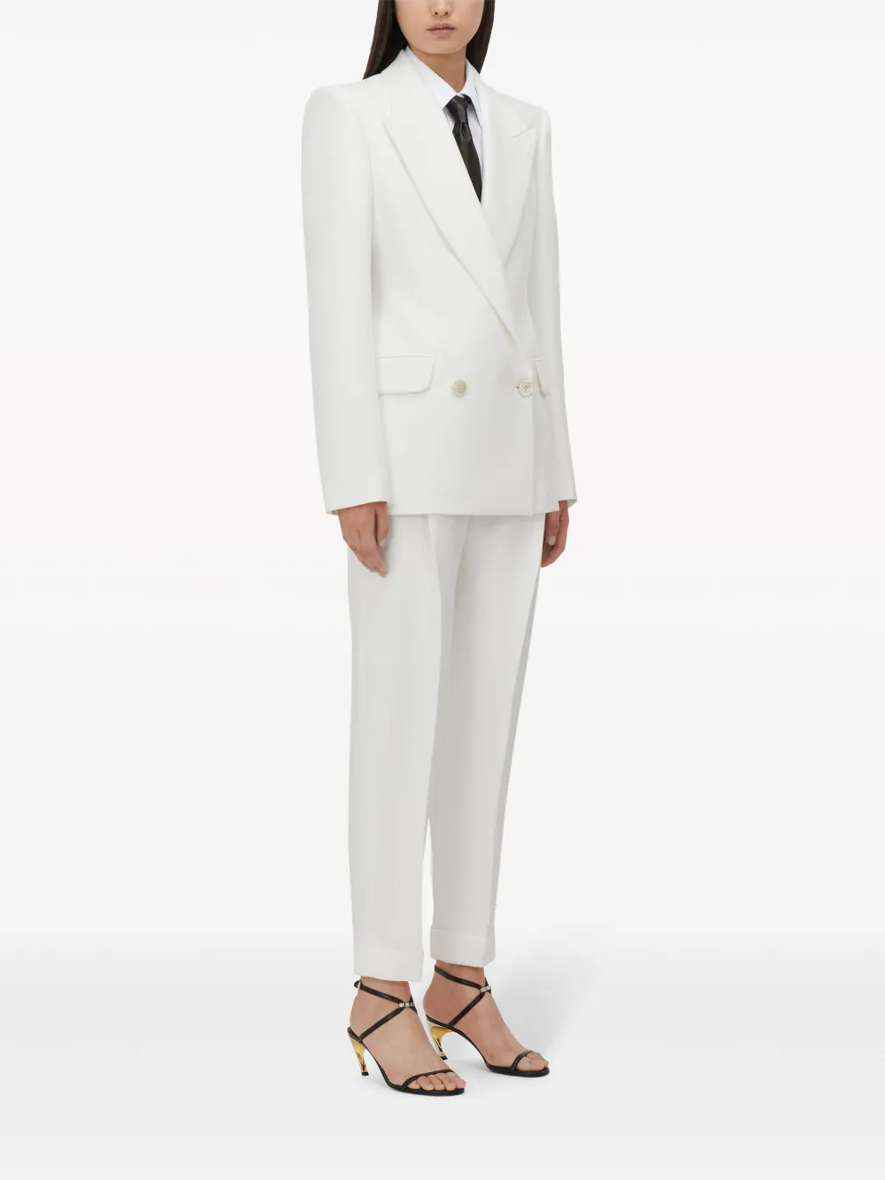 Shop Alexander Mcqueen Slim-fit Peg Trousers In White