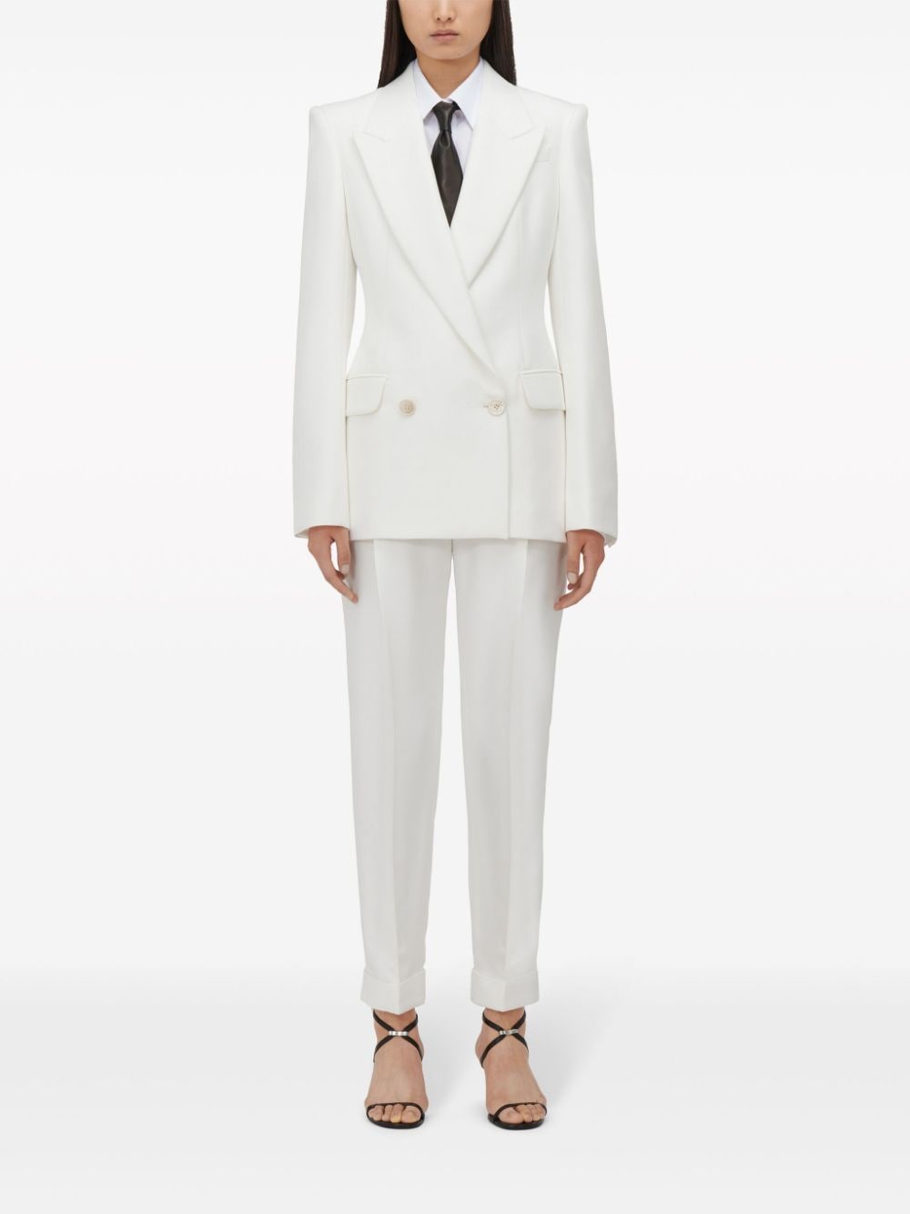 Shop Alexander Mcqueen Slim-fit Peg Trousers In White