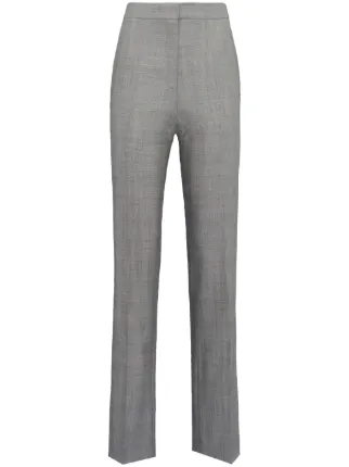Alexander McQueen チェック ハイウエストパンツ | ブラック | FARFETCH JP
