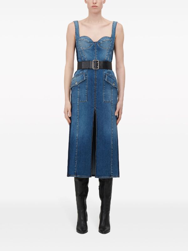 Closed Sleeveless Denim Midi Dress - Farfetch