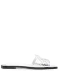 Alexander McQueen embossed-logo slides - Silver